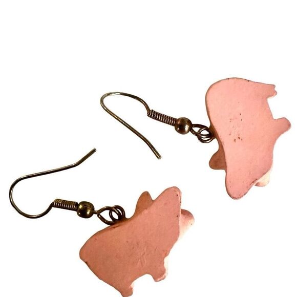 Pink pig drop earrings - Picture 5 of 9